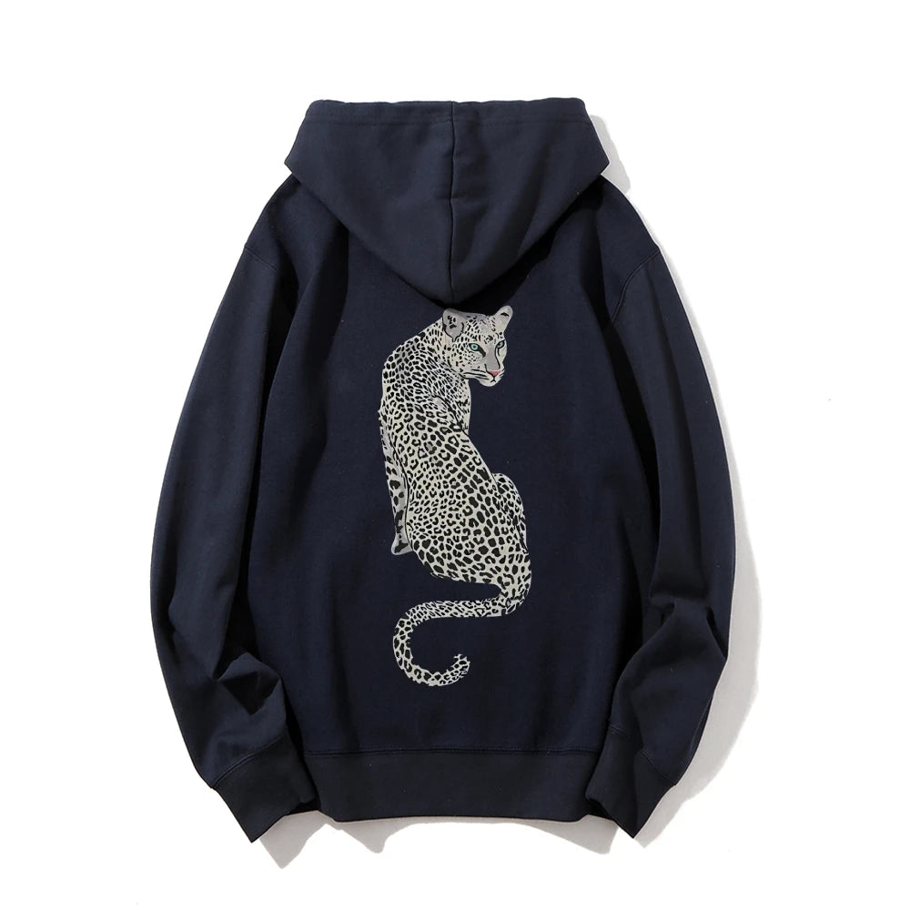 Leopard Pattern Sweatshirt Ladies Casual Hoodie Autumn Winter