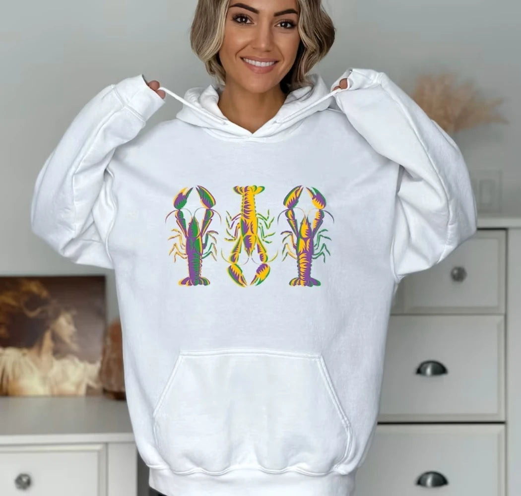 New Orleans Sweatshirt Kawaii Cute Crawfish Hoodie Top