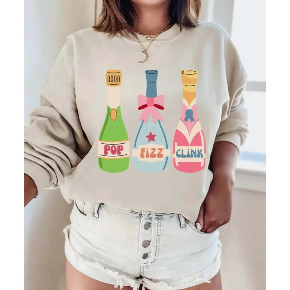 Pop Fizz Click Celebration Champagne Shirt Birthday Sweatshirt