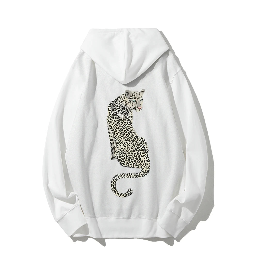 Leopard Pattern Sweatshirt Ladies Casual Hoodie Autumn Winter