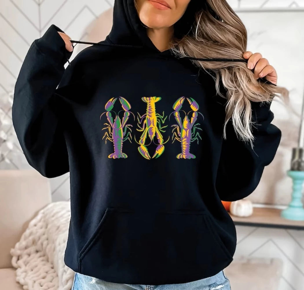 New Orleans Sweatshirt Kawaii Cute Crawfish Hoodie Top