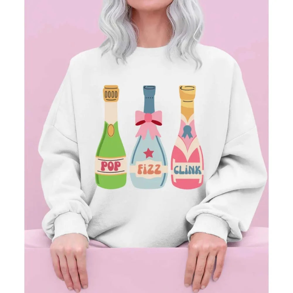 Pop Fizz Click Celebration Champagne Shirt Birthday Sweatshirt