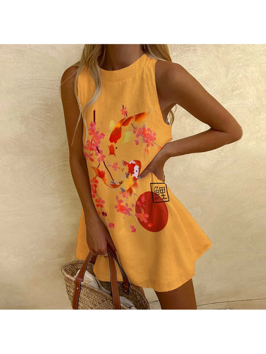 Retro Chinese Sleeveless Dress Women's 2024 Luxury Casual Dress