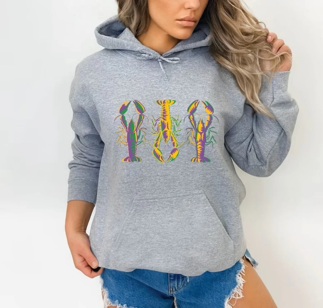 New Orleans Sweatshirt Kawaii Cute Crawfish Hoodie Top