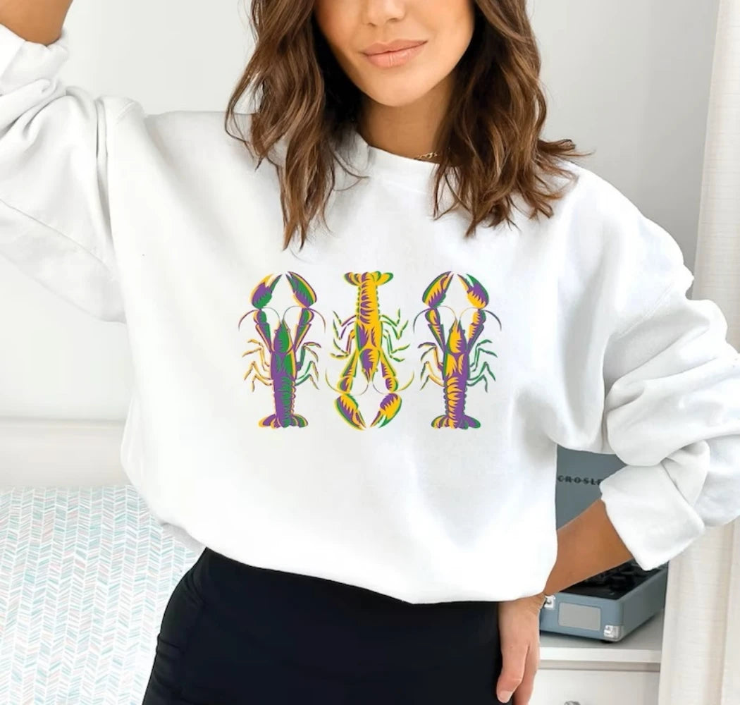 New Orleans Sweatshirt Kawaii Cute Crawfish Hoodie Top