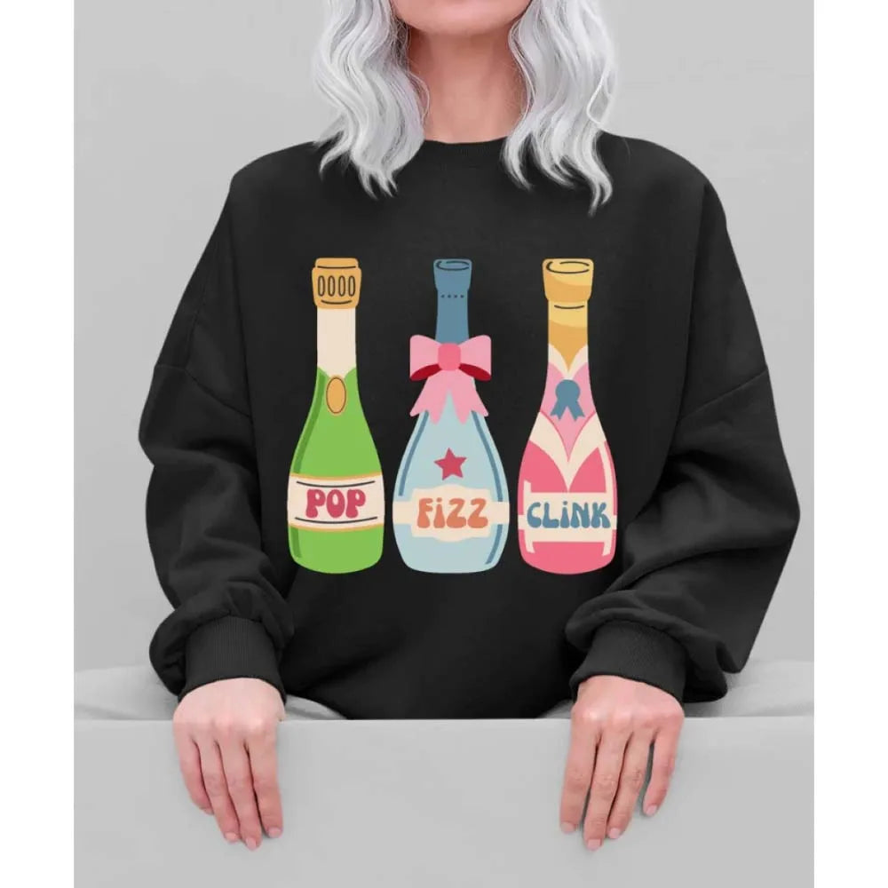 Pop Fizz Click Celebration Champagne Shirt Birthday Sweatshirt