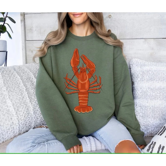 Mardi Gras Crawfish Sweatshirt Cute Retro Fleur De Lis