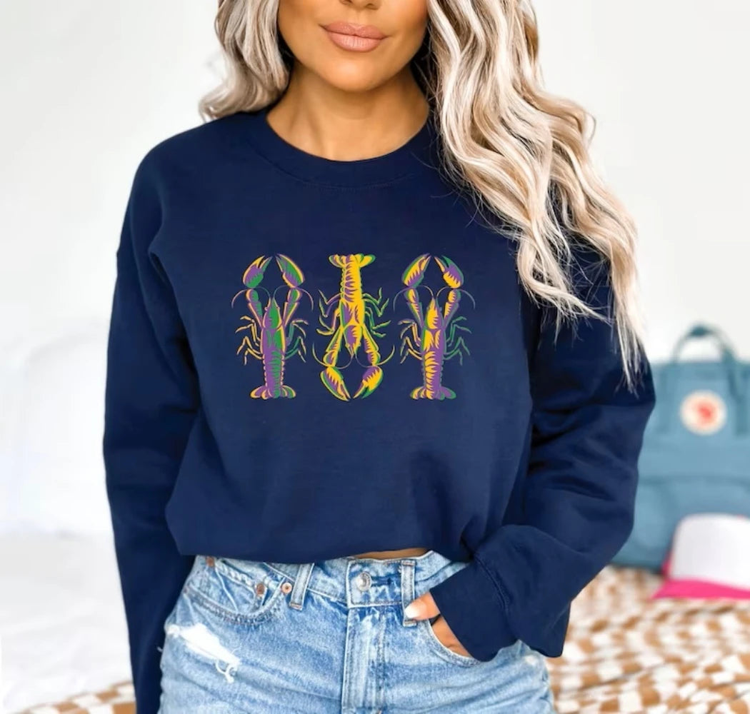 New Orleans Sweatshirt Kawaii Cute Crawfish Hoodie Top