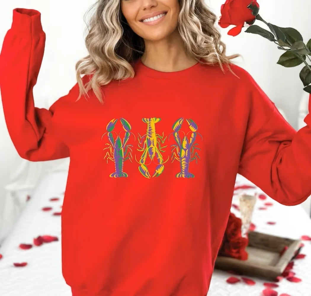 New Orleans Sweatshirt Kawaii Cute Crawfish Hoodie Top